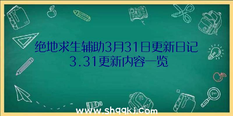 绝地求生辅助3月31日更新日记